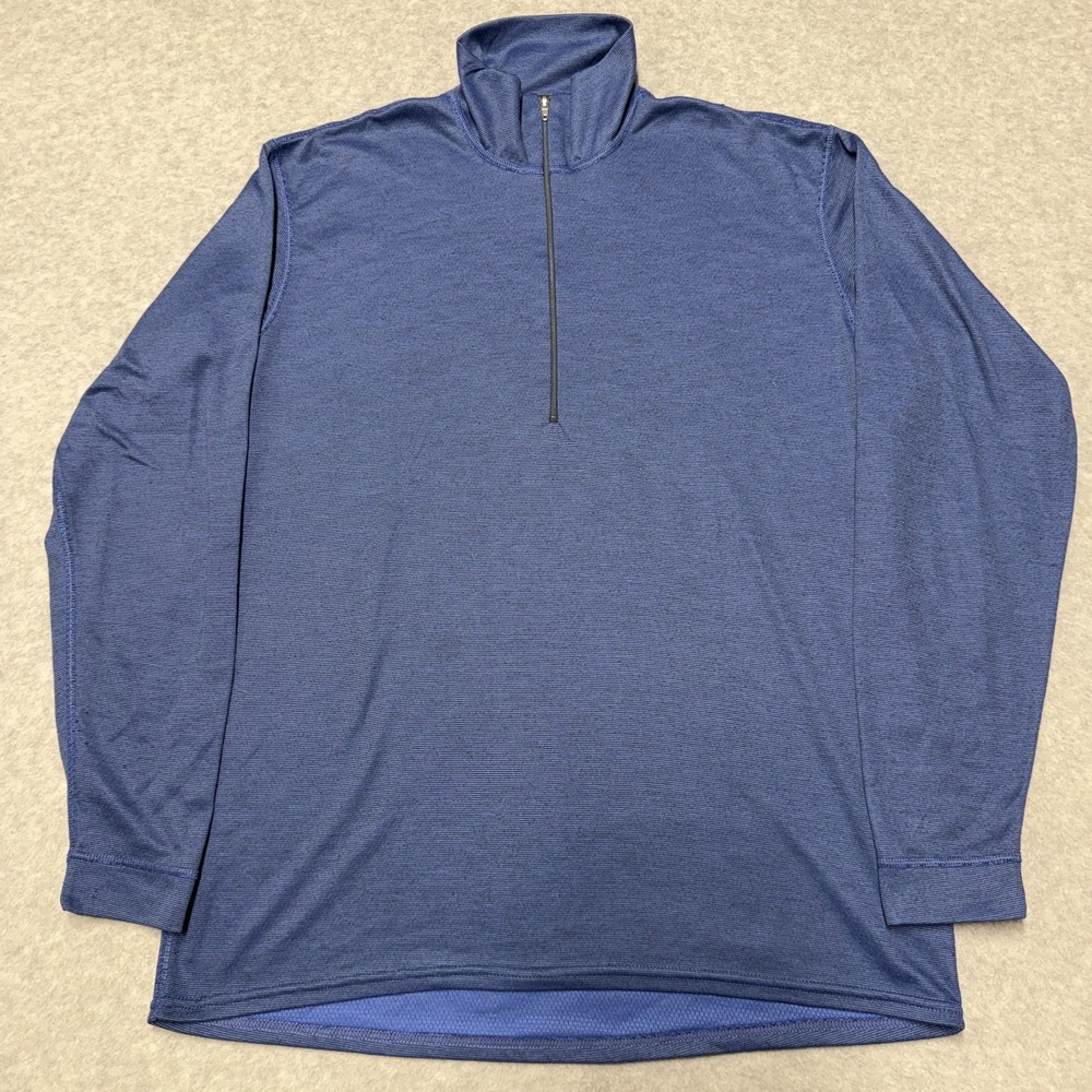 Patagonia Pullover Mens Medium Blue Capilene 1/4 Zip Mock Neck Base Layer Top